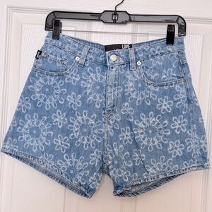 Love Moschino Blue Floral Denim Shorts